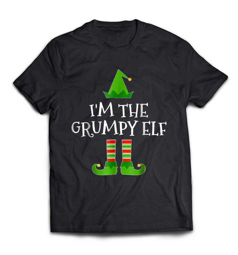 B077XDMVSY_Black_Org_I’m The Grumpy Elf Matching Family Group Christmas T Shirt_resize